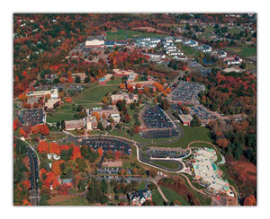 Aerial view of the University of Hartford campus