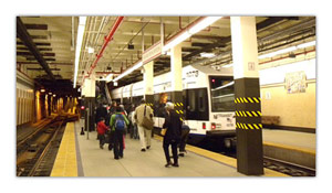Newark Penn Station concourse and platform